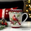 Festive Country Plaid Set of 4 Ceramic Mugs with Real Gold Trim, Christmas Kitchen Coffee Cup Gift, Cardinal, Deer, and Snowman| OrnamentallyYou - 4 of 4