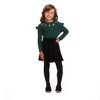 Andy & Evan  Kids  Holiday Green Ribbed Knit Tee & Skirt Set - 2 of 4