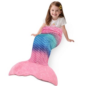 Catalonia Mermaid Tail Blanket for Toddlers Girls, Super Soft Plush Flannel Mermaid Sleeping Bag, Unicorn Pattern, Gift for Girls - 1 of 4