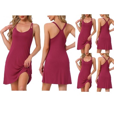 INSPIRE CHIC Women's Sleepwear Nightgown Sleeveless Spaghetti Strap Racerback U Neck Sleepdress