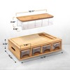 Cheer Collection Versatile Bamboo Cutting Board with 4 Graters and 4 Storage Trays with Lids - 4 of 4