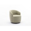 Chenille Fabric Swivel Accent Armchair Barrel Chair with Black Powder Coating Metal Ring - 2 of 4