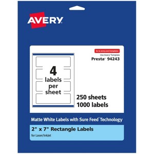 Avery Matte White Rectangle Labels, 2" x 7" - 1 of 4
