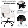 SUGOLD Modern Office Chair Mid-Back PU Leather Desk Chair with Comfy Arms and Lumbar Support for Small Spaces - 2 of 4