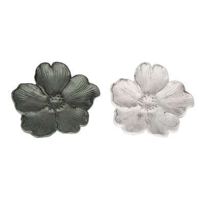 Transpac Metal Flower Catch All Set of 2 Home Decorations Spring