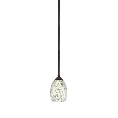 Toltec Lighting Zilo 1 - Light Pendant in  Dark Granite with 5" Natural Fusion Shade