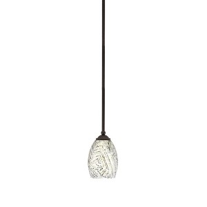 Toltec Lighting Zilo 1 - Light Pendant in  Dark Granite with 5" Natural Fusion Shade - 1 of 1