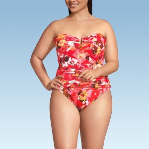 Lands' End Women's Slender Bandeau U-Wire Tankini Swimsuit Top - 1 of 4