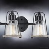 Urban Ambiance Luxury Coastal Bath Light 8.25''H x 15''W,  Midnight Black Finish,  Kempsey Collection, UHP4075 - 4 of 4