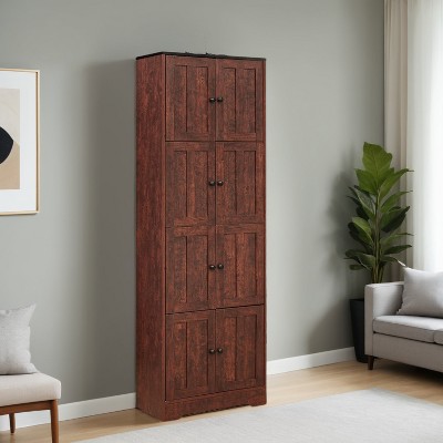 72.4" Tall Storage Cabinet With 8 Doors, 4 Tier Shelves Freestanding Floor Cabinet Organizer - Leovsnove