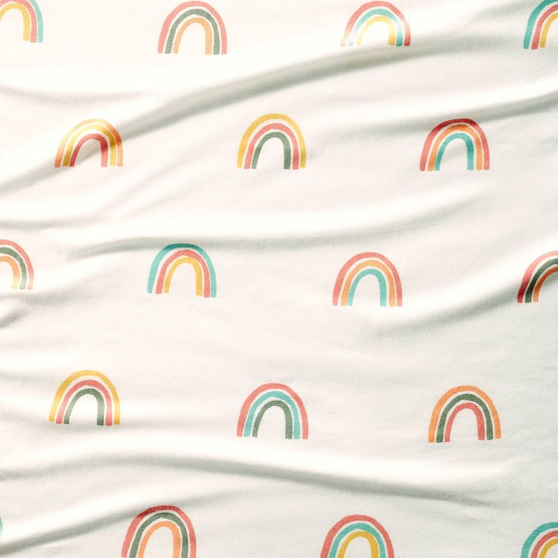 Polyester Rayon Fitted Crib Sheet - Rainbows - Cloud Island&#8482;, 4 of 6