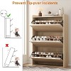 Shoe Cabinet with 3 Flip Drawers, Wooden Shoe Organizer Cabinet with Adjustable Shelf, Shoe Storage for Entryway, Hidden Shoe Cabinet - 4 of 4