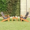 vidaXL Garden Lounge Set Brown Solid Acacia wood Standard Foldable - Gray 2x bench + Table - 2 of 4