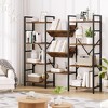 Triple Wide 4 Tier Bookshelf Industrial Large Bookcase Display Rack - 3 of 4