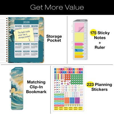 Global Printed Products Hardcover CY 2025 Fashion Planner - 8.5"x11" (Ocean Waves)