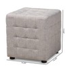 Set of 2 Elladio Cube Ottoman Set Grayish Beige - Baxton Studio: Footstool, No Assembly Required - 2 of 4