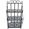 vidaXL Plant Stand Terracotta and black Iron and ceramic - 2 of 4