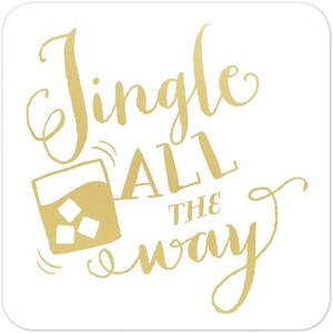 Masterpiece Studios 8-Count Gold Foil Party Coasters, Jingle All the Way - 1 of 1