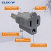 ELEGRP 2 Prong to 3 Prong Outlet Plug Adapter, Three Prong to Two Prong Adapter Converters for Wall Outlets Plugs, ETL Listed, 10 Pack, Gray - 3 of 4