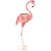 Sunnydaze Metal Pink Flamingo Outdoor Garden Statue with Flowerpot - 36" - 2 of 4
