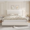 Upholstered Platform Bed Frame with Storage Drawers, Corduroy Wingback with Tufted Headboard and Footboard, No Box Spring Needed, Easy Assembly, Beige - 2 of 4