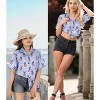 HAPPY BAY Women's Summer Peace Sign V Finger Top Shirts Short Sleeve Button Down Patriotic Hawaiian Shirt for Women - 4 of 4