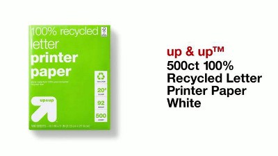 500ct 100% Recycled Letter Printer Paper White - Up & Up