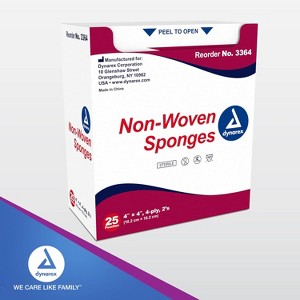 Dynarex Post Op Non-Woven Gauze Sponge Sterile 4" x 4" 4-Ply, 25 Count - 1 of 3