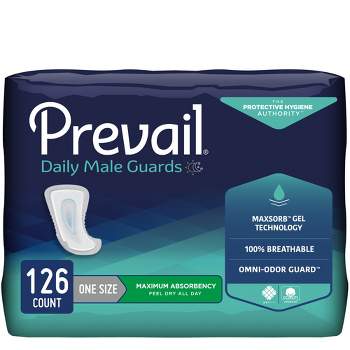 Prevail Guards for Men, 12.5 Inch Length, Maximum Absorbency, One Size Fits Most, 126ct
