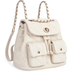 CLUCI Small Backpack Purse for Women,Mini Vegan Leather Tabby Backpack for Woman Quilted Bookbag Crossbody Bag - 1 of 3