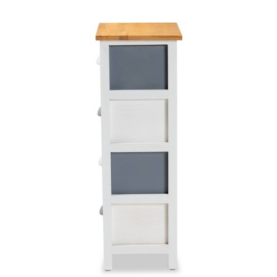 Calandra Oak Brown and Gray 4-Drawer Storage Unit