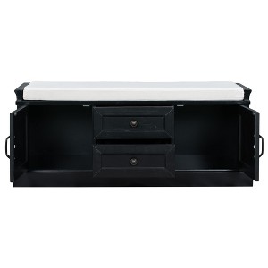 NicBex Modern 42.5" Storage Bench with 2 Drawers and 2 Cabinets for Living Room and Entryway - 1 of 4