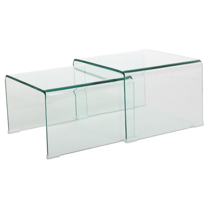 Set of 2 Ramona Nesting Tables Glass - Christopher Knight Home, 1 of 6