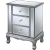 HomeStock Belmont 3 Drawer Mirrored End Table with Crystal Knobs, Traditional Accent Table with Cabriole Legs for Bedroom or Living Room Décor - 4 of 4