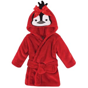 Hudson Baby Infant Girl Plush Animal Bathrobe, Girl Penguin, 0-9 Months - 1 of 1