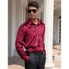 Mens Embosse Dress Shirts Casual Long Sleeve Button Down Regular Fit Shirts - 3 of 4