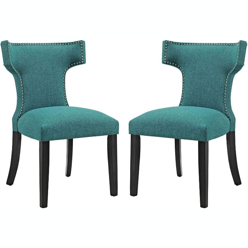 Modway Curve Dining Side Chair Fabric Set of 2, 1 of 2
