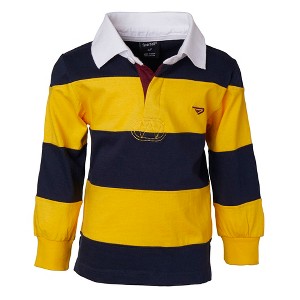 Sportoli Boys Cotton Striped Long Sleeve Polo Rugby Shirt - 1 of 3