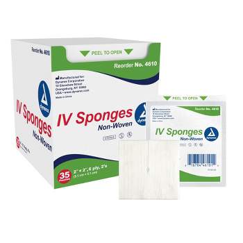 Dynarex Non-Woven I.V. Sponges, Pre-Cut 6-Ply Gauze, 2 in x 2 in
