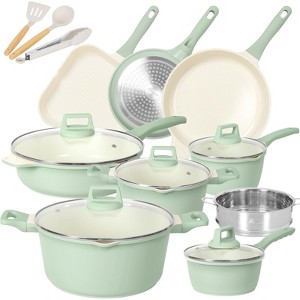 Romswi Kitchen Cookware Set, 23 Piece Non Stick Pots and Pans Set, Induction Cookware with Utensil and Pan Protectors, Multi Color - 1 of 4