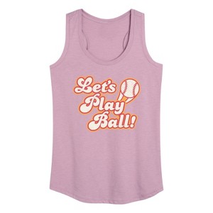 Women's - Instant Message - Lets Play Ball Graphic Racerback Tank - 1 of 4