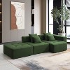 Whisen Minimalist L-shaped Modular Sectional Sofa, Convertible Corduroy Foam-Filled Floor Couch Set - 2 of 4