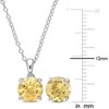 EVERLY JEWELRY | Sterling Silver 3 3/4 CT TGW Citrine Solitaire Stud Earring and Pendant with chain Set - 2 of 4