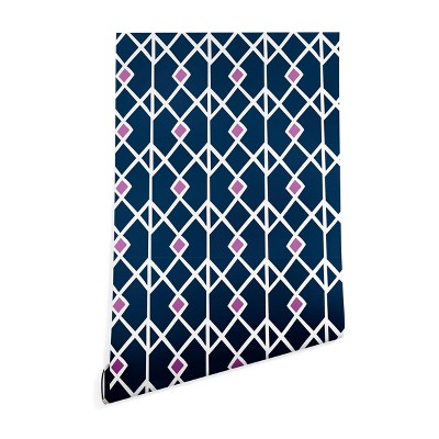 2"x8" Heather Dutton Annika Diamond Orchid Wallpaper Blue - Deny Designs