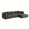 4-Seater Velvet Sofa Set with Movable Ottoman,Modern Sectional Couch with High-Density Sponge Cushions for Living Room Apartment-Cuddlewood - 3 of 4