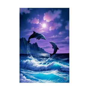 Anthony Casay 'Jumping Dolphins' Canvas Art - 1 of 4