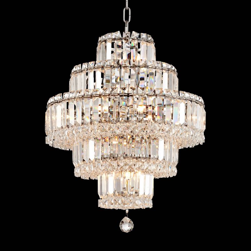 Vienna Full Spectrum Magnificence Chrome Chandelier 18 1/2" Wide Modern Faceted Crystal Glass 18-Light LED Fixture for Dining Room Home Kitchen Island, 2 of 7