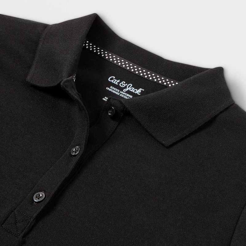 Girls' Long Sleeve Interlock Uniform Polo Shirt - Cat & Jack™, 4 of 5