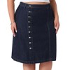 Agnes Orinda Women's Plus Size Denim Button Front High Waist A-Line Midi Casual Jean Skirt - 2 of 4