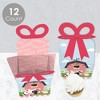 Big Dot of Happiness Girl Farm Animals - Square Favor Gift Boxes - Pink Barnyard Baby Shower or Birthday Party Bow Boxes - Set of 12 - 3 of 4